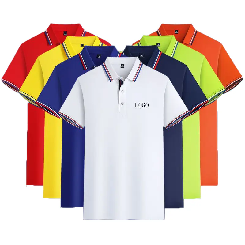 เสื้อโปโลเล่นกอล์ฟสำหรับผู้ชาย,เสื้อลำลองทีมออกแบบโลโก้ได้ตามต้องการ
