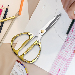 K82 Stainless Steel <b>Kitchen</b> <b>Shears</b> Straight Head Heavy Duty Household Tailor Scissors Silver Gold Color - Product Image 3