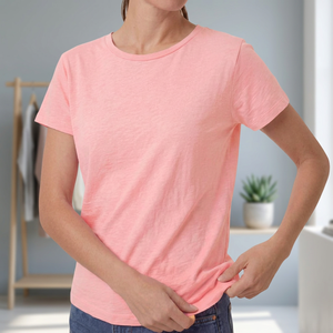 Camiseta informal de manga corta con cuello redondo y color liso para mujer |   Camiseta Básica Suave y Transpirable para Uso Diario XS - Product Image 5