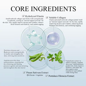 Kolagen komposit wajah lembaran Facial-hidrolisasi Elastin menenangkan, terhidrasi & meningkatkan elastisitas kulit - Product Image 3