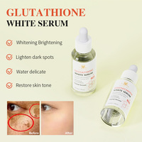 Faible quantité minimale de commande taches brunes sérum au glutathion blanchissant la peau corrigeant les imperfections élimination vitamine C acide kojique sérum pour le visage au glutathion