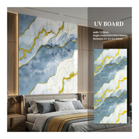 Panneau PVC effet marbre Blue Mountain 1220x2800mm, revêtement UV, résistant aux taches, prêt à l'installation pour salle à manger, maison, bar