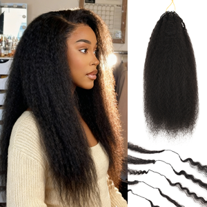 <span class=keywords><strong>Extension</strong></span> per <span class=keywords><strong>Capelli</strong></span> Umani Kinky Curly Originea per Treccine all'Uncinetto, Pre-Separate, Morbide, con Effetto Piumato, Mini Twist - Product Image 1