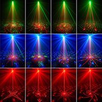 Lumières de scène YSH, boule disco activée par le son, lumières stroboscopiques pour fête, LED+LASER RGB pour éclairage DJ, intérieur, Halloween, anniversaire, karaoké