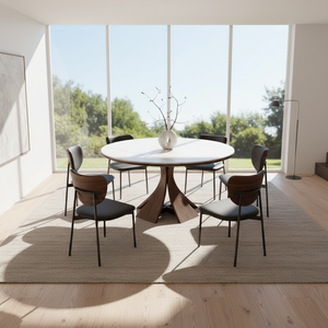 <span class=keywords><strong>Table</strong></span> à <span class=keywords><strong>manger</strong></span> minimaliste au design <span class=keywords><strong>tendance</strong></span>, résistante aux taches, avec quatre chaises, meubles vintage pour appartement - Product Image 6
