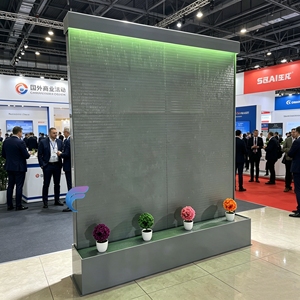 Modern Acrylic Water Wall Panel with LED Lighting and Plant Display for Indoor Room Divider - Product Image 1