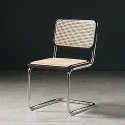 Mid Century Accent Vintage Comfortable Restaurant Hotel Metal Frame Cane <b>Rattan</b> <b>Dining</b> <b>Chair</b> - Product Image 5