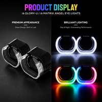 Lampe de décoration de phare de voiture à LED RGB 5D Crystal Angel Eye de 3,0 pouces, contrôle par application, vente chaude