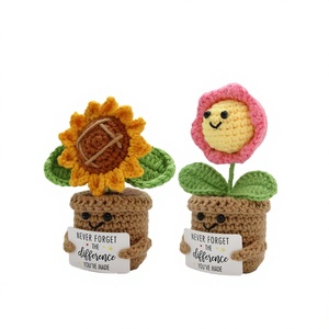 Muñecos de Ganchillo Hechos a Mano de Girasoles Adorables para Apoyo Emocional, Decoración para Macetas con Etiqueta Positiva, Regalo al por Mayor - Product Image 1