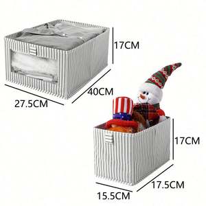 LOONDE 2022 New Non Woven Perspective <b>Drawer</b> <b>Storage</b> Box Folding Bin PVC Transparent Window <b>Storage</b> Box - Product Image 4