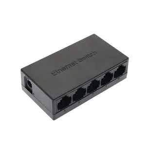 5 10/100Mbps 5V 1A Adapter Ethernet Switches 5 Uplink EU UK US Plug Unmanaged Support OEM Plastic Network Switch