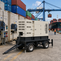 Générateurs diesel Perkins de 200 kW, remorquables, 250 kVA, type remorque, générateur diesel refroidi par eau, générateur monophasé sans balais, AC