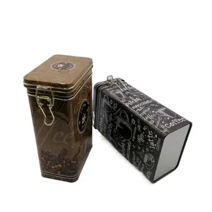 Tin Boxes With Modern Metal Tinplate Rectangular Empty Food Grade Custom Logo Coffee Tin Box With Lock