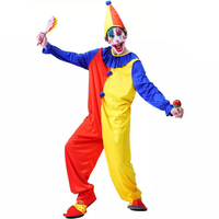 Halloween adulte Clown combinaison chapeau Joker Cosplay noël carnaval fête robe drôle Clown Costume pour hommes
