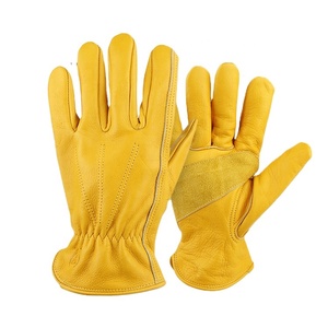 Guantes de trabajo de cuero Premium, manoplas de piel de vaca de grano, con cierre, resistentes a perforaciones, resistentes, de cuero reforzado - Product Image 1