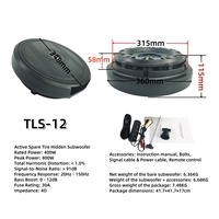 Subwoofer de voiture 12 pouces pour roue de secours, haut-parleur de basses amplifié, pour amélioration audio automobile, actif, OEM ODM, fournisseur professionnel d'usine