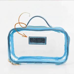 Sacs de voyage imperméables à fermeture éclair, PVC de haute qualité, design personnalisé, trousse de toilette pour femmes, sacs de toilette portables brodés pour femmes - Product Image 4