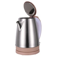 Bouilloire électrique sans fil en acier inoxydable de nouvelle conception, 1,8 L, 1500 W, avec certification CE CB pour la maison, l'hôtel et l'extérieur