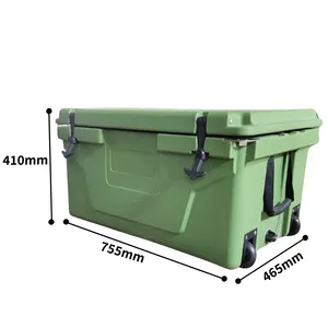 65 Quart Cooler With Wheels Waterproof Rotomolded Ice Chest Cooler Box Insulated Hard Cooler For Beach Camping Picnic Boat