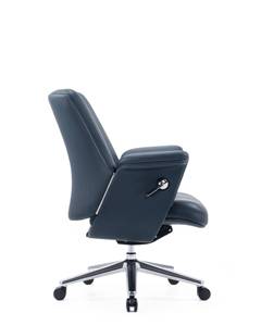 Silla de Oficina Giratoria de Cuero Ergonómica con Respaldo Medio y Base Multifuncional <span class=keywords><strong>DONATI</strong></span> Azul, Diseño Moderno, Espuma Moldeada de Alta Densidad - Product Image 3