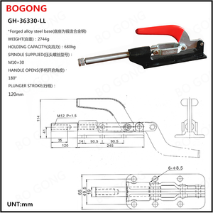 Poignée BO GONG GH-36330-LL, capacité de maintien de 680 kg, pince à bascule à pousser-tirer en métal, course du piston de 120 mm, GH-36330LL - Product Image 2