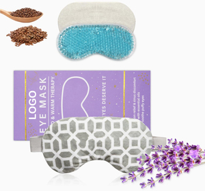 Masque oculaire chauffant/givrant 2-en-1, masque oculaire à chaleur humide, lavande et graines de lin, coussin pour les sinus, micro-ondable, pour les yeux secs, les styes, les douleurs sinusales et les maux de tête - Product Image 1