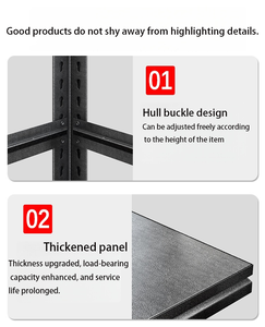 Huishoudelijk opbergrek met meerdere niveaus, verdikte opbergrekvloer van stalen staven, displaystandaard voor kelder/supermarkt - Product Image 4