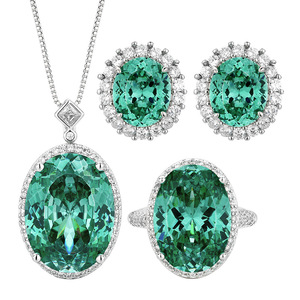 2025 high-end Jewelry Simulation Bird's Nest Chopala Green Jewelry Fashion Light Luxury Set 15*20-13*18 - Product Image 5