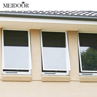 Fenêtre à auvent moderne en aluminium à double vitrage Meidoor AS2047 pour villa, norme australienne, fenêtres à manivelle horizontale, persiennes