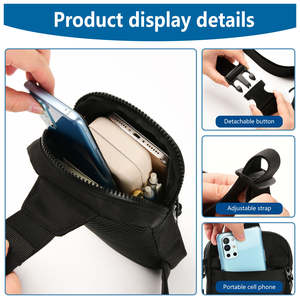 カスタムロゴ携帯電話財布小型クロスボディチェストスリングミニユニセックスメッセンジャースポーツショルダーサイドスモールバッグメンズサコッシュオム - Product Image 4