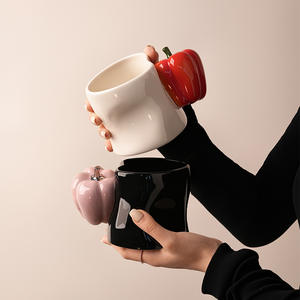 Taza de cerámica de lujo de alto valor Taza de agua de estilo de diseño moderno con caja de regalo Linda Taza de café Regalo para niñas - Product Image 2