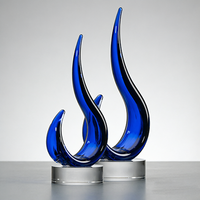Noble fabricant cristal Art verre ornements flamme feu torche réalisation trophée Logo personnalisé cadeau d'affaires artisanat