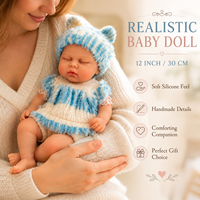 Poupée Reborn en silicone solide de 12 pouces, toucher super doux, réaliste, jouet de collection pour bébé, cadeau