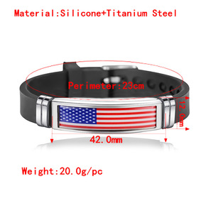 Braccialetti con Bandiera Nazionale all'Ingrosso, Braccialetti Regolabili in Silicone, <span class=keywords><strong>Regali</strong></span> Patriottici per Attività Festive per Donne e Uomini - Product Image 2