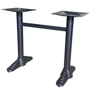 Base de table robuste en fonte à double colonne avec barre transversale – Cadre de table de restaurant en gros - Product Image 2
