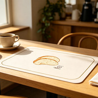 Set de table minimaliste avec illustration vintage de pain, résistant à la chaleur, antidérapant, pour salle à manger, mariage, restaurant, école, hôtel