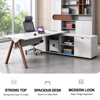 Nouveau bureau administratif en bois moderne et durable avec combinaison de bureau et chaise de direction peints