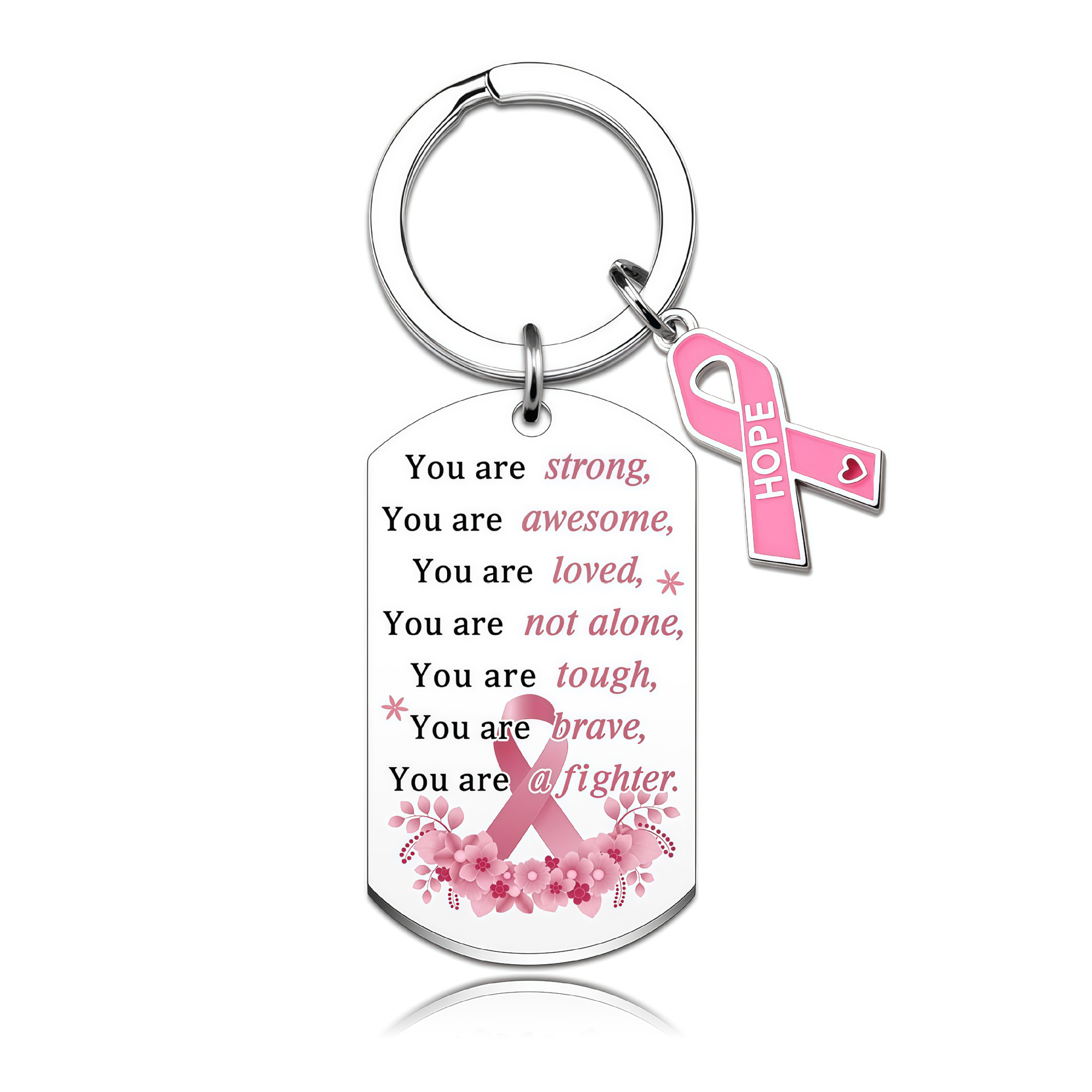 Steel-colored military brand keychain -2