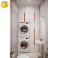 CBMMart-Meuble pour salle de bain et buanderie, meuble d'évier avec machine à laver, vanité de salle de bain de luxe européenne avec rangement