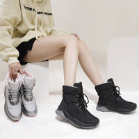 Bottes d'hiver chaudes pour femmes, bottes mi-mollet imperméables à lacets, antidérapantes, à semelle épaisse, pour l'extérieur par temps froid, vente en gros