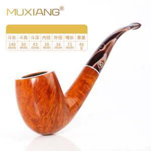 Bent Type Tobacco Pipe Solid Wood Briar Smoking Pipe For Men Personal Gift - Product Image 4