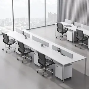 움직일 수 있는 주pedestal 대를 가진 모듈 현대 백색 사무용 가구 책상 테이블 2 4 6 사람 Seater 워크스테이션