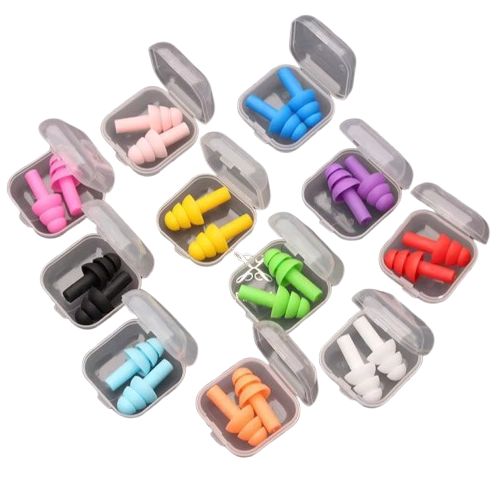 Custom LOGO Noise Reduction Ear Plugs Sleep Filters High Fidelity Soundproof Swimming Silicone EarPlugs Black Blue pink Color