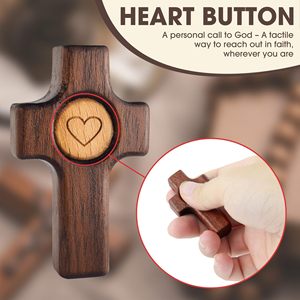 Croce in Legno 'My Heart' all'Ingrosso, Regalo di Consolazione e Sollievo dall'Ansia per la Festa della Fede, Pasqua, Regalo per il Padre - Product Image 5