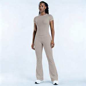L-03 Nuevo Conjunto de Yoga para Mujer, Conjunto de Pantalones Acampanados para Gimnasio y Fitness, <span class=keywords><strong>Ropa</strong></span> Deportiva para Correr, <span class=keywords><strong>Ropa</strong></span> Deportiva sin Costuras, <span class=keywords><strong>Ropa</strong></span> Deportiva Mujer - Product Image 3