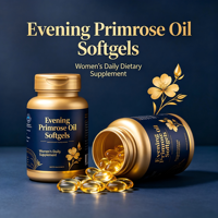Capsules d'huile d'onagre en gélules molles, source de GLA, sans sucre, favorise le bien-être et la santé de la peau des femmes, complément alimentaire pour adultes