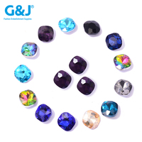 Strass en verre carré épais de 10 mm, brillant et coloré, respectueux de l'environnement, pour accessoires de bricolage pour vêtements, chaussures et sacs