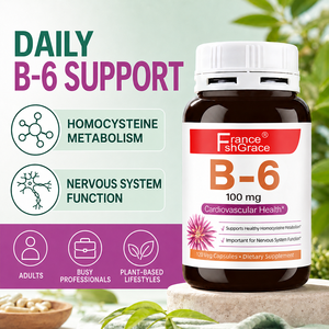 Suplemento de Vitamina B-6 Shecome de Alta Calidad, 100 mg, Apoya la Salud del Sistema Nervioso en Adultos, Cápsulas de Vitamina B-6 - Product Image 4