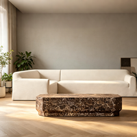 Table basse en marbre satiné OEM TrustHome, style moderne, faible hauteur, pour salon, garantie 3 ans, idéale pour appartement et maison