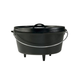 Geovein Promotion Spéciale – <span class=keywords><strong>Cocotte</strong></span> de Camping <span class=keywords><strong>en</strong></span> <span class=keywords><strong>Fonte</strong></span> Pré-Condimentée à 3 Pieds pour Cuisson <span class=keywords><strong>en</strong></span> Extérieur - Product Image 1